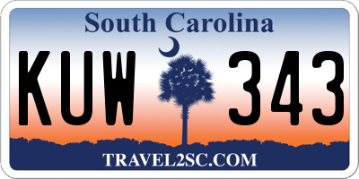 SC license plate KUW343
