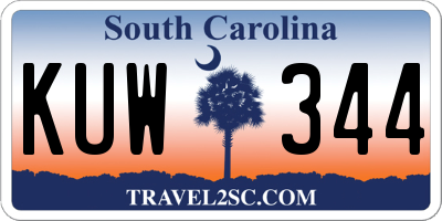 SC license plate KUW344