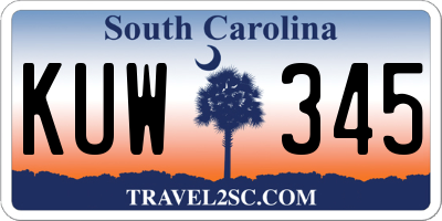 SC license plate KUW345
