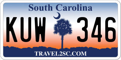 SC license plate KUW346