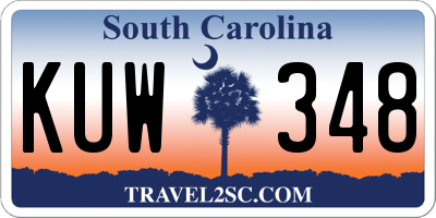 SC license plate KUW348