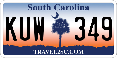 SC license plate KUW349