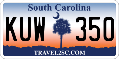 SC license plate KUW350