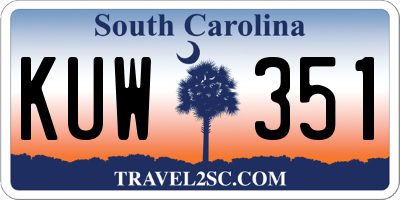 SC license plate KUW351