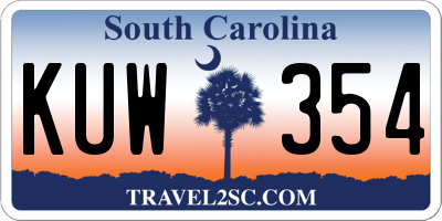 SC license plate KUW354
