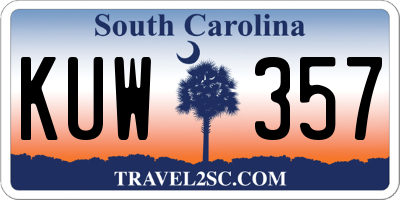 SC license plate KUW357