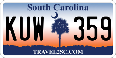 SC license plate KUW359