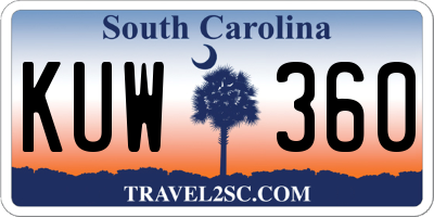 SC license plate KUW360