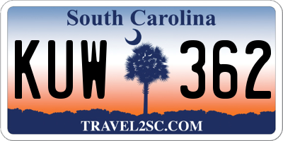 SC license plate KUW362