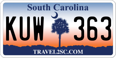 SC license plate KUW363