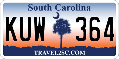 SC license plate KUW364