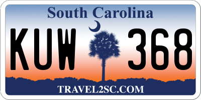 SC license plate KUW368