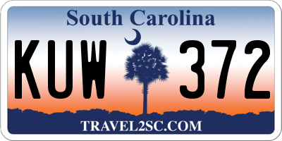 SC license plate KUW372