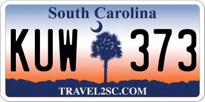 SC license plate KUW373