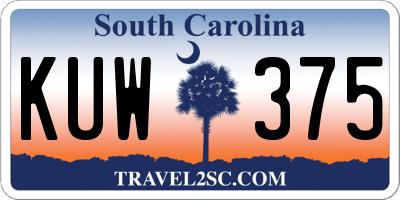 SC license plate KUW375