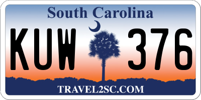 SC license plate KUW376