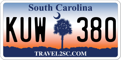 SC license plate KUW380