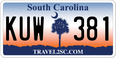 SC license plate KUW381