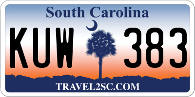 SC license plate KUW383