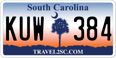 SC license plate KUW384