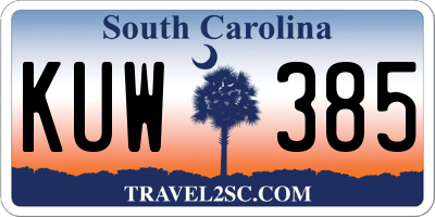 SC license plate KUW385