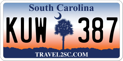 SC license plate KUW387