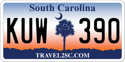 SC license plate KUW390