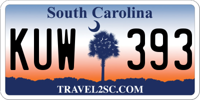 SC license plate KUW393