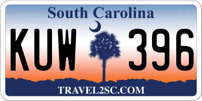 SC license plate KUW396