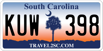 SC license plate KUW398