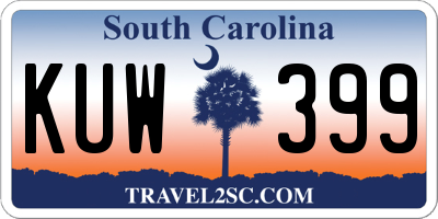 SC license plate KUW399