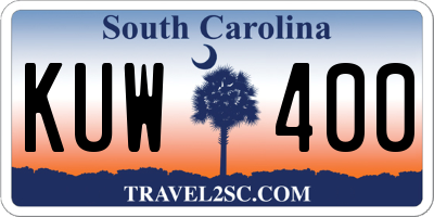 SC license plate KUW400