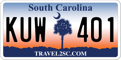 SC license plate KUW401
