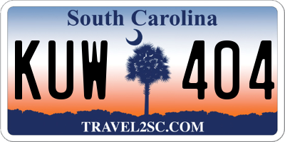 SC license plate KUW404