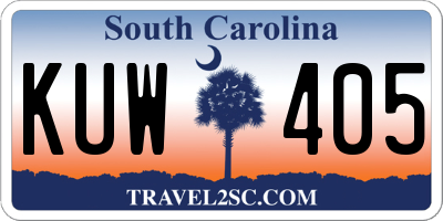 SC license plate KUW405