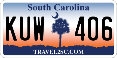 SC license plate KUW406