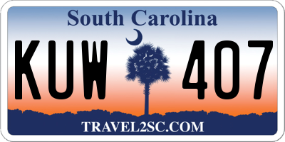 SC license plate KUW407