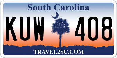 SC license plate KUW408