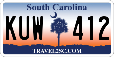 SC license plate KUW412