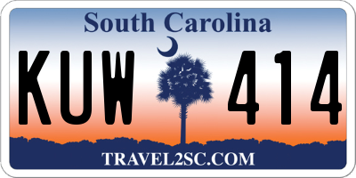 SC license plate KUW414