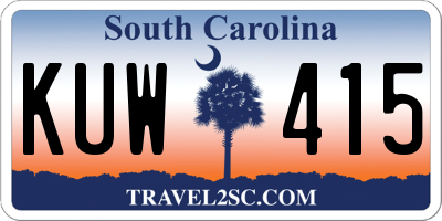 SC license plate KUW415
