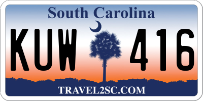 SC license plate KUW416