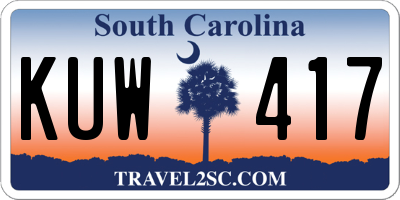 SC license plate KUW417