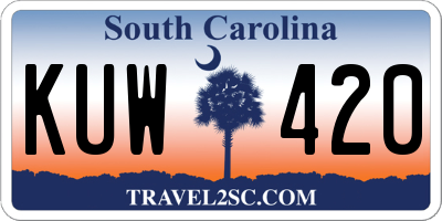 SC license plate KUW420