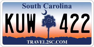 SC license plate KUW422