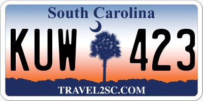 SC license plate KUW423