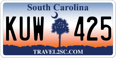 SC license plate KUW425