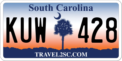 SC license plate KUW428