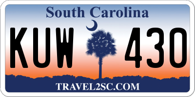 SC license plate KUW430