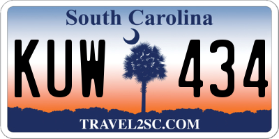 SC license plate KUW434